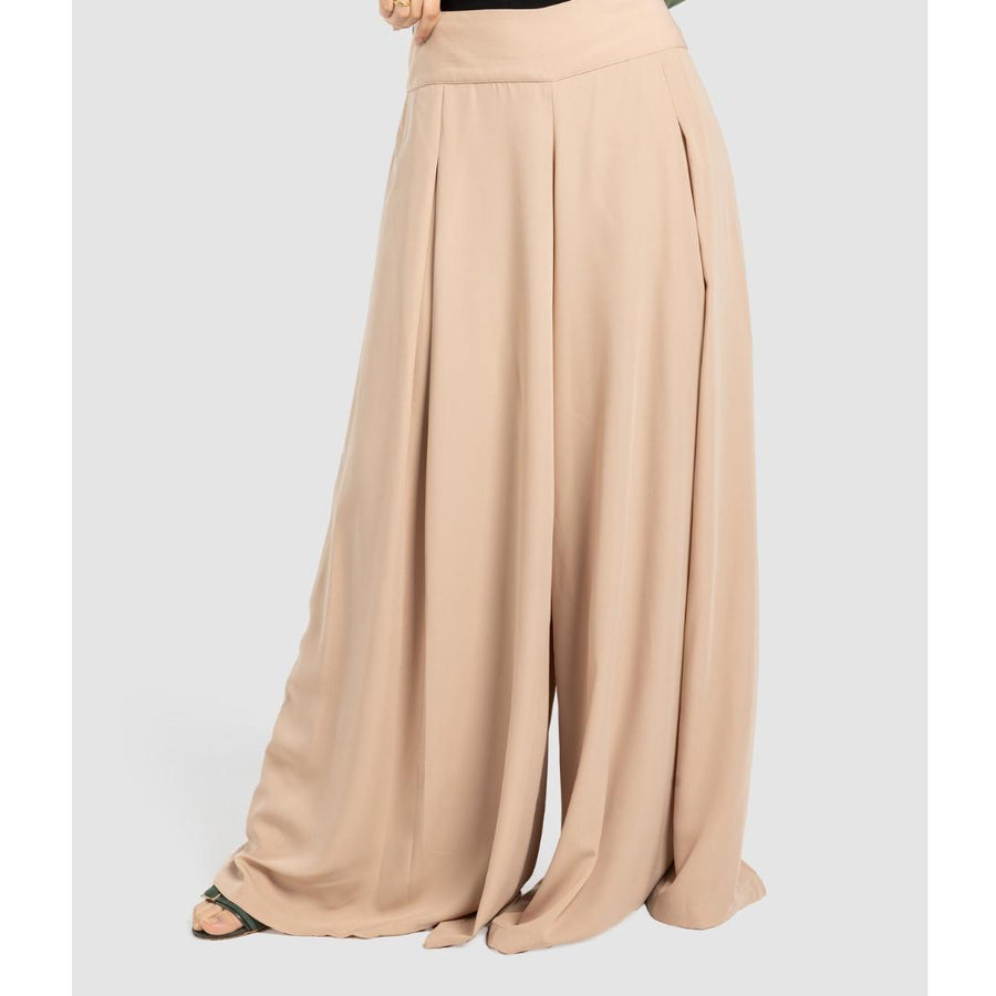 '- AB Essential Women Wear - Wide Leg Pants Beige