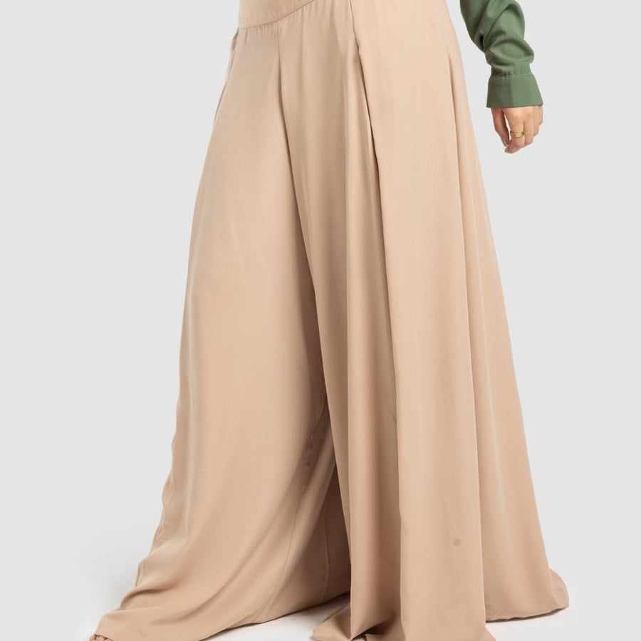 '- AB Essential Women Wear - Wide Leg Pants Beige